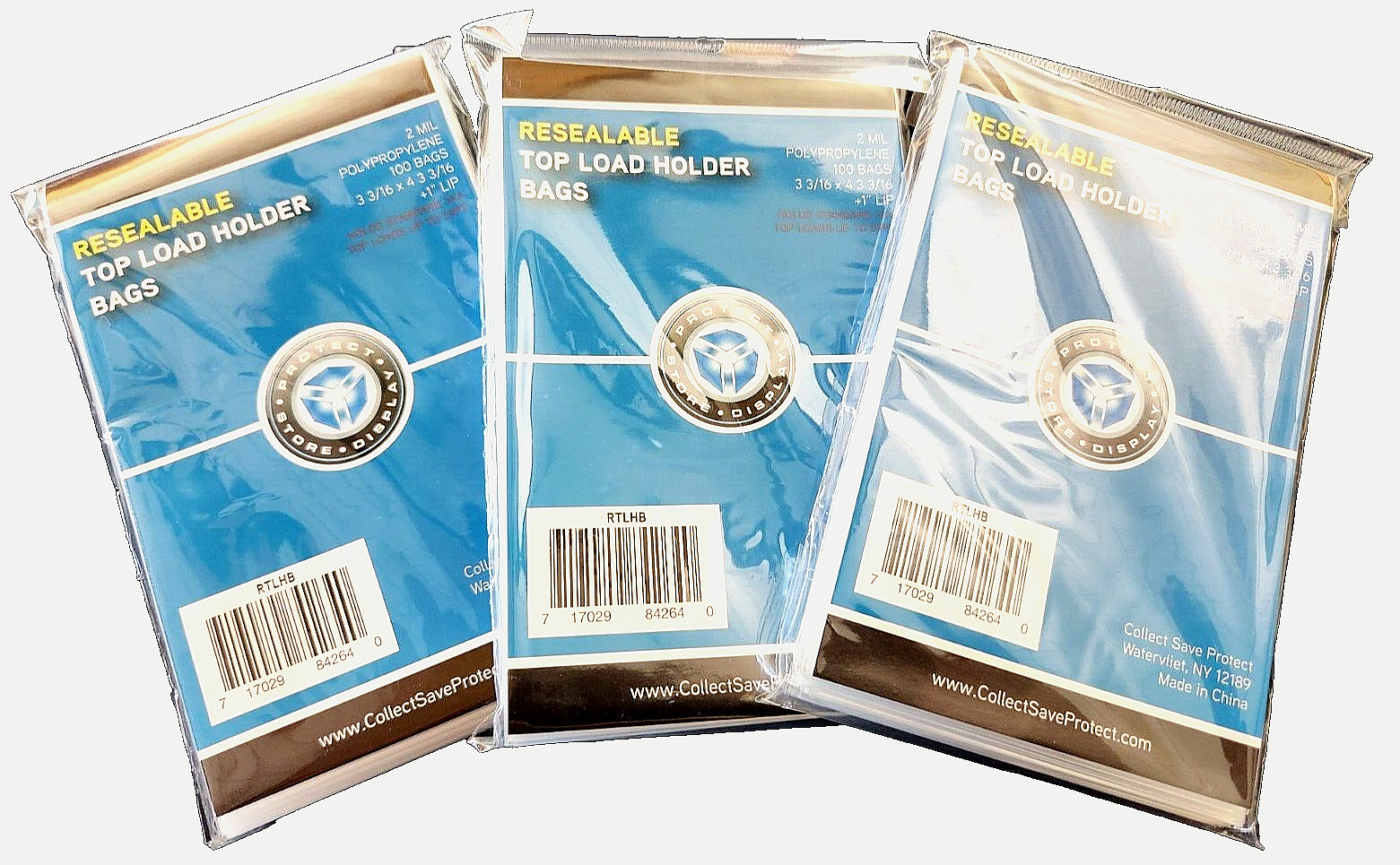 (300-Count) CSP Resealable Topload Holder Bags – Bags Fit Single Toploaderss