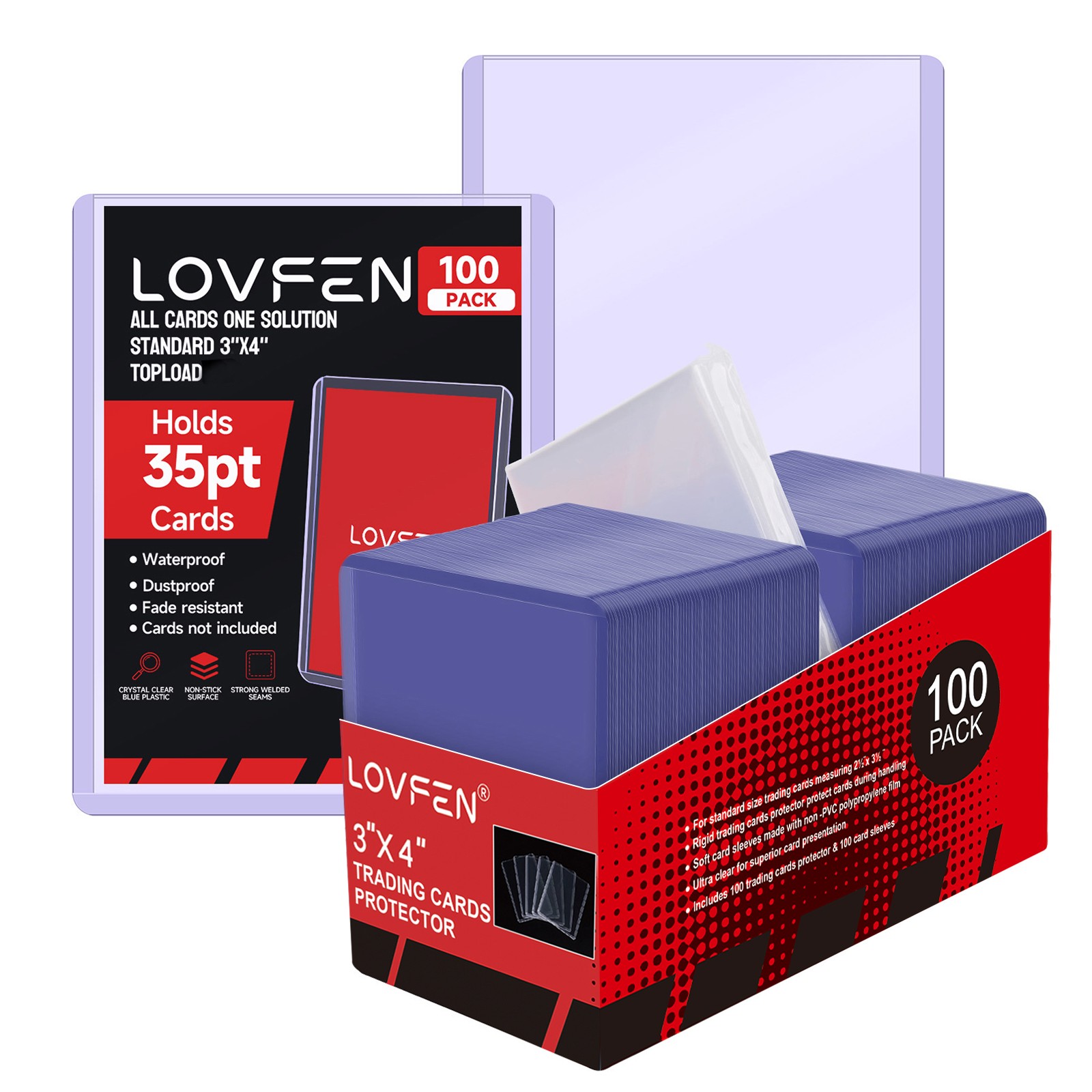 35pt Top Loaders Card Protectors for Trading Cards With Sleeves 100/200/500/1000