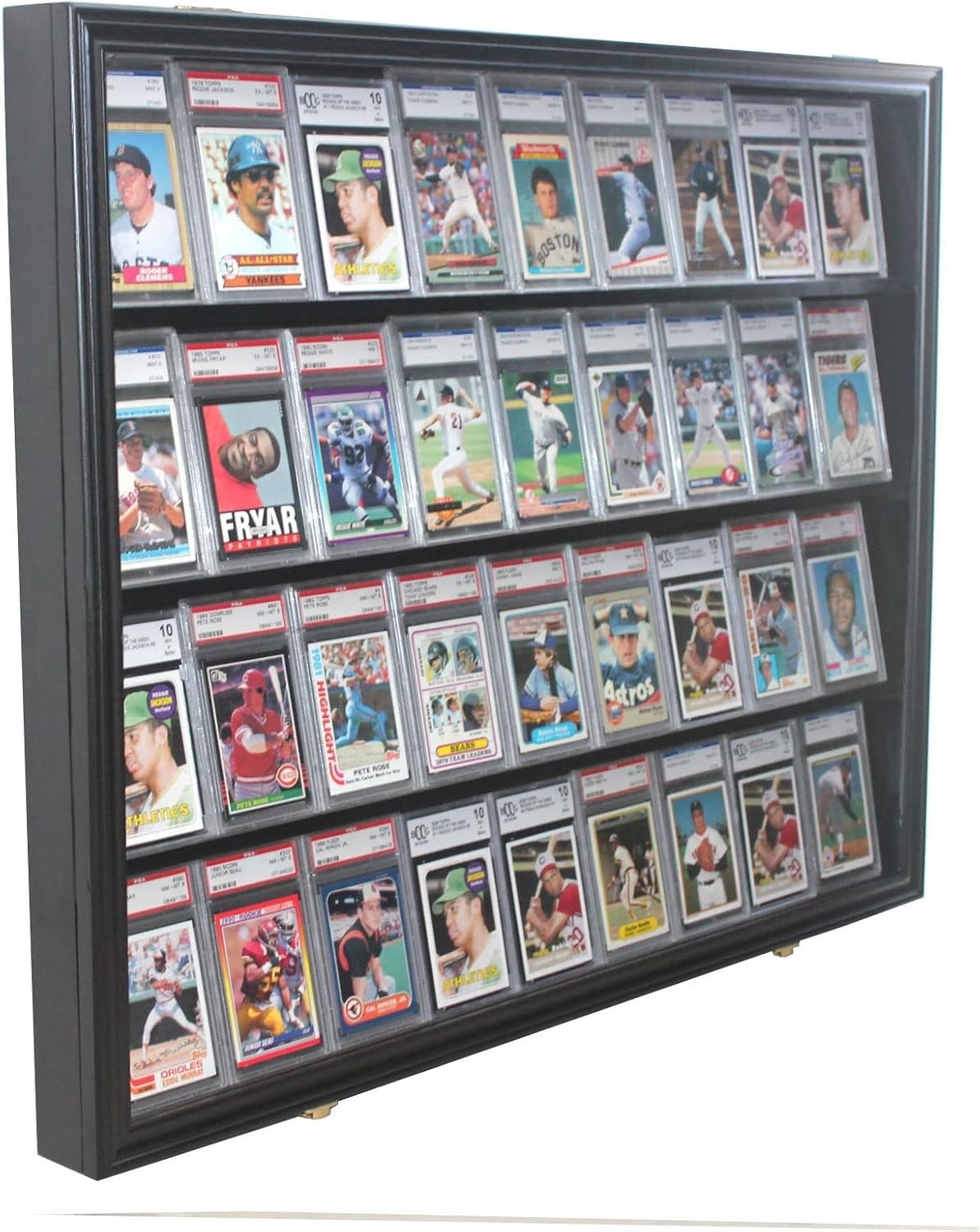 Graded Trading Card Display Case 36 Sport Baseball Football PSA Slabs Cabinet