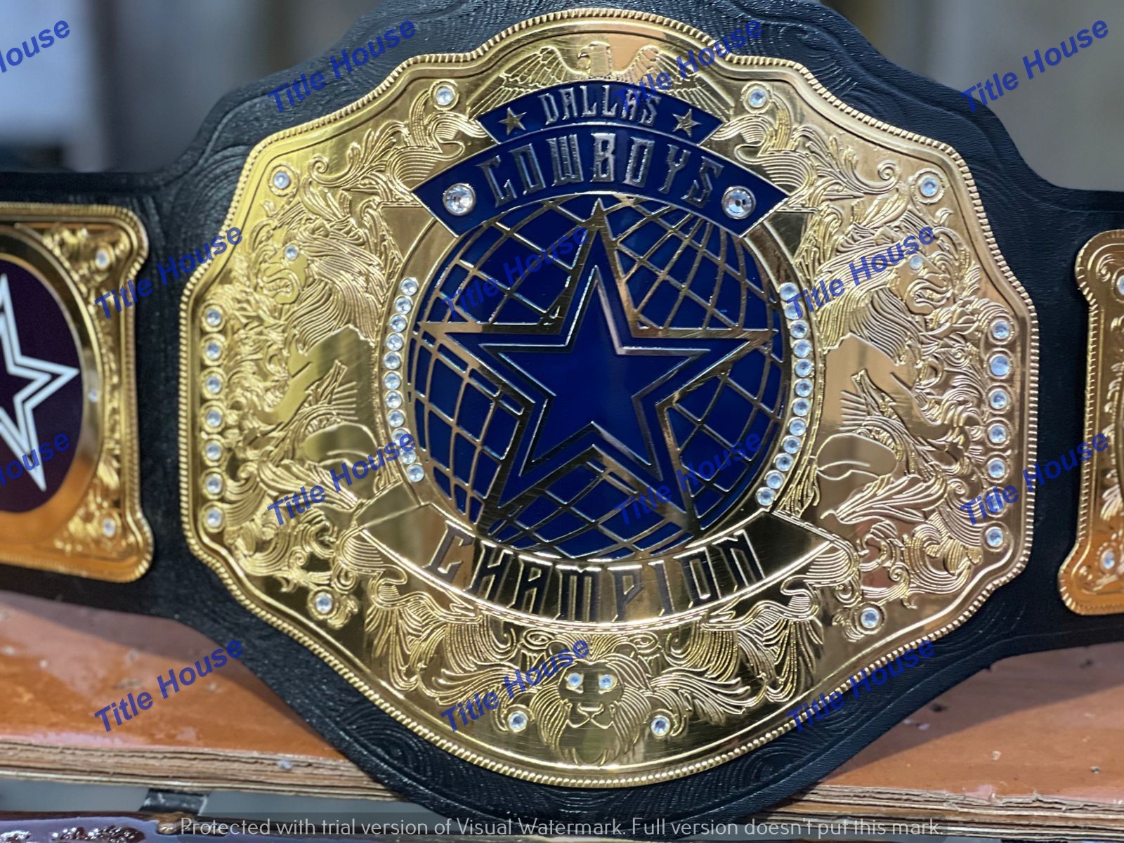 Custom Dallas cowboy team World Championship Belt Adult Size 2MM Brass