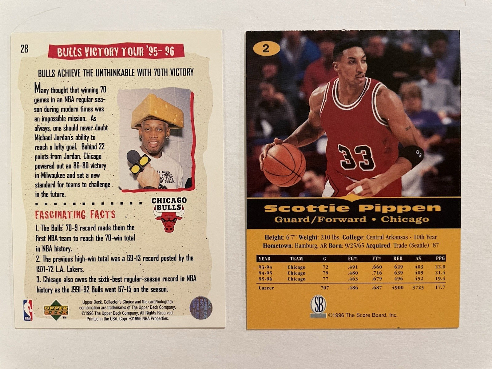 Scottie Pippen 20 Card Lot, Various Years and Sets, Inserts and Base, Bulls HOF
