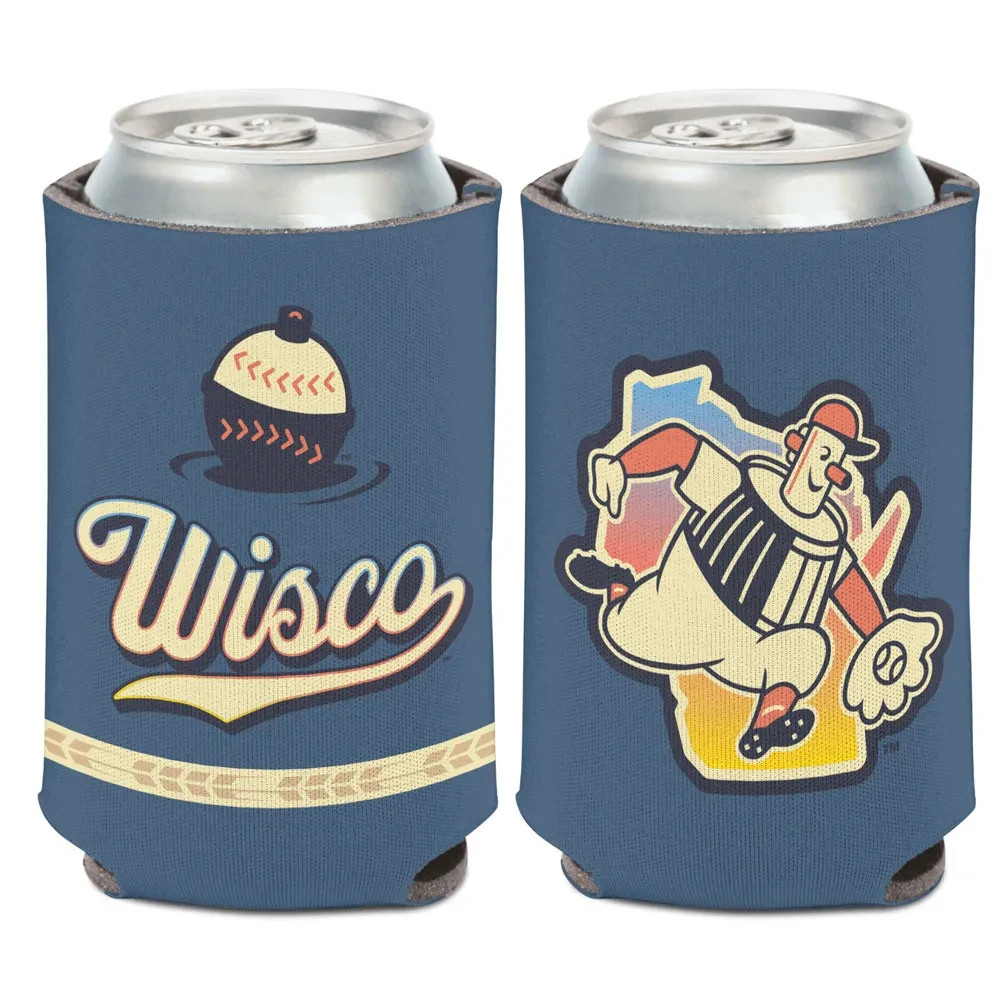 MILWAUKEE BREWERS WISCO CITY CONNECT 2 SIDED DESIGN CAN HOLDER NEW WINCRAFT 👀