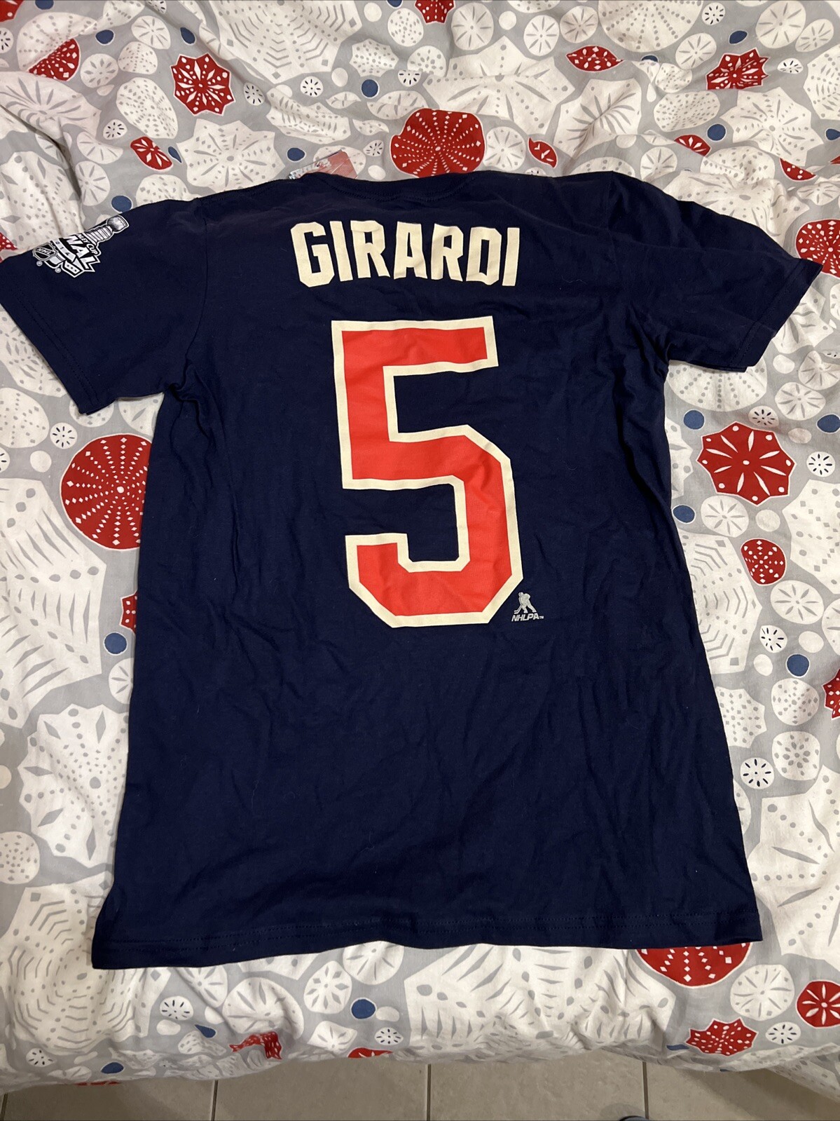 NWT Dan Girardi New York Rangers T-Shirt 2014 Stanley Cup Finals Reebok Small S