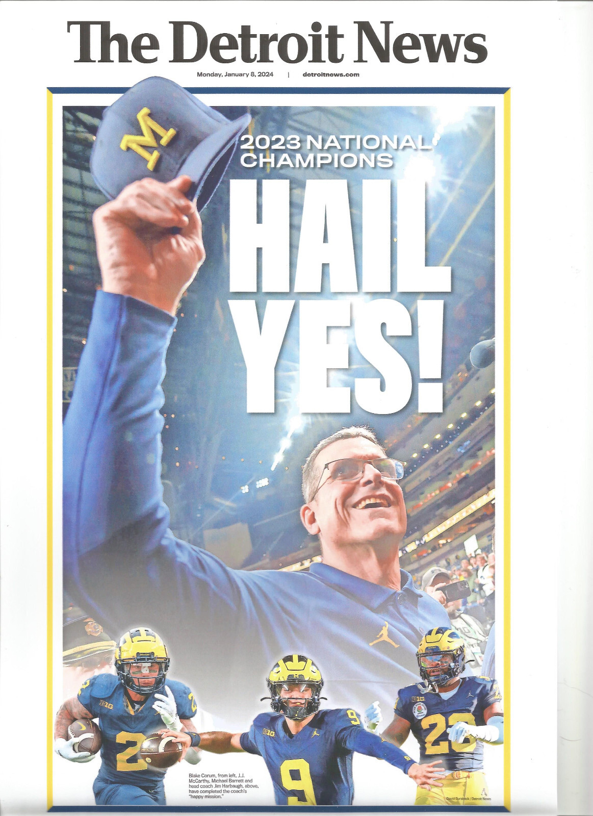 Michigan U of M Football National Champions 11 x 17 DFP HAIL YES! Photo Go Blue!