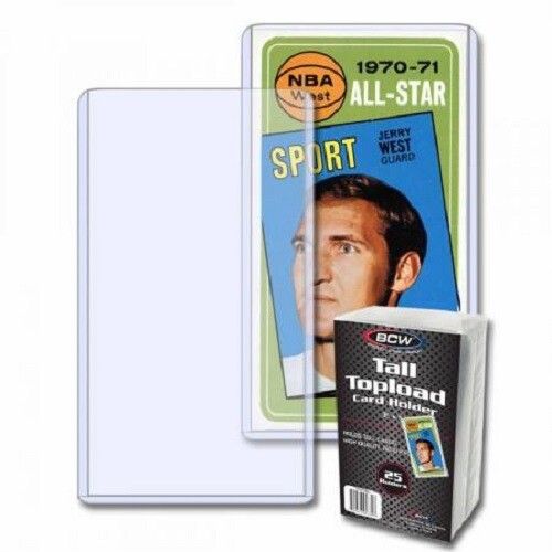 50 BCW 3×5 Quality Tall Topload Holder For Basketball Football Rigid PVC 2 PACKS
