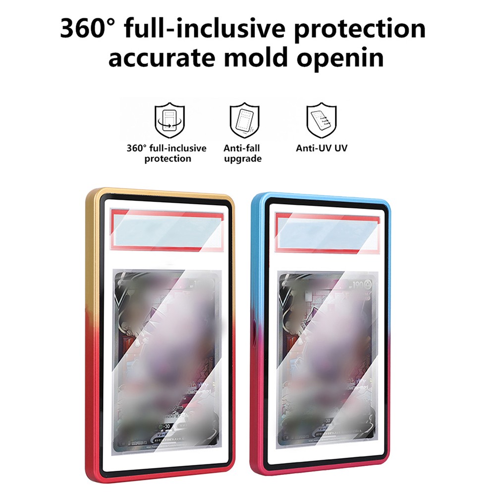 Magnetic Aluminum Metal Case UV-Resistant Tempered Glass For BGS Graded Cards