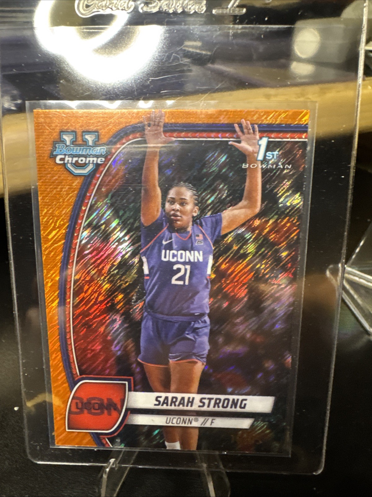 24-25 Topps Bowman University Chrome Orange Shimmering Sarah Strong /65 MINT 💎