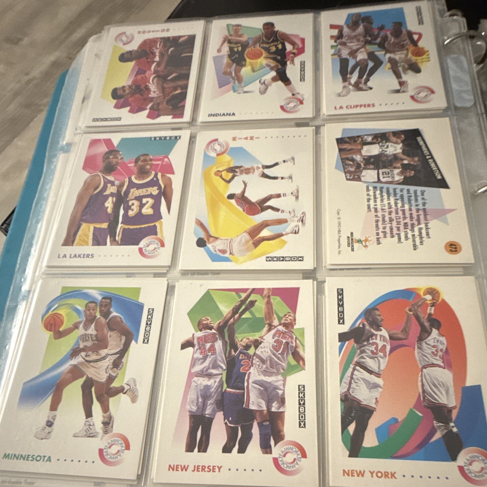 SkyBox 1990-91 NBA Hoops Card Lot in Binder Pages David Robinson