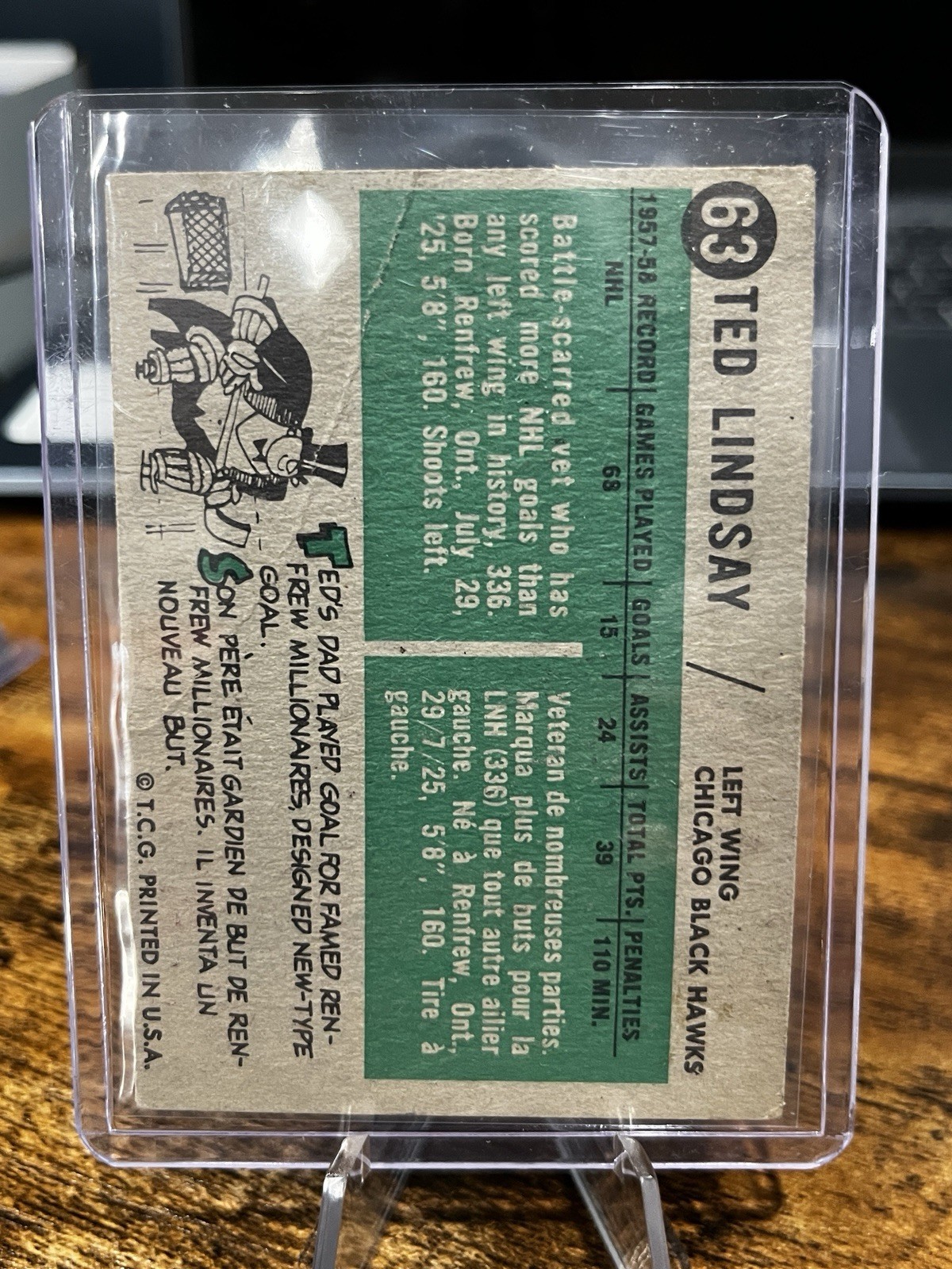 1958-59 Topps Ted Lindsay #63 HOF