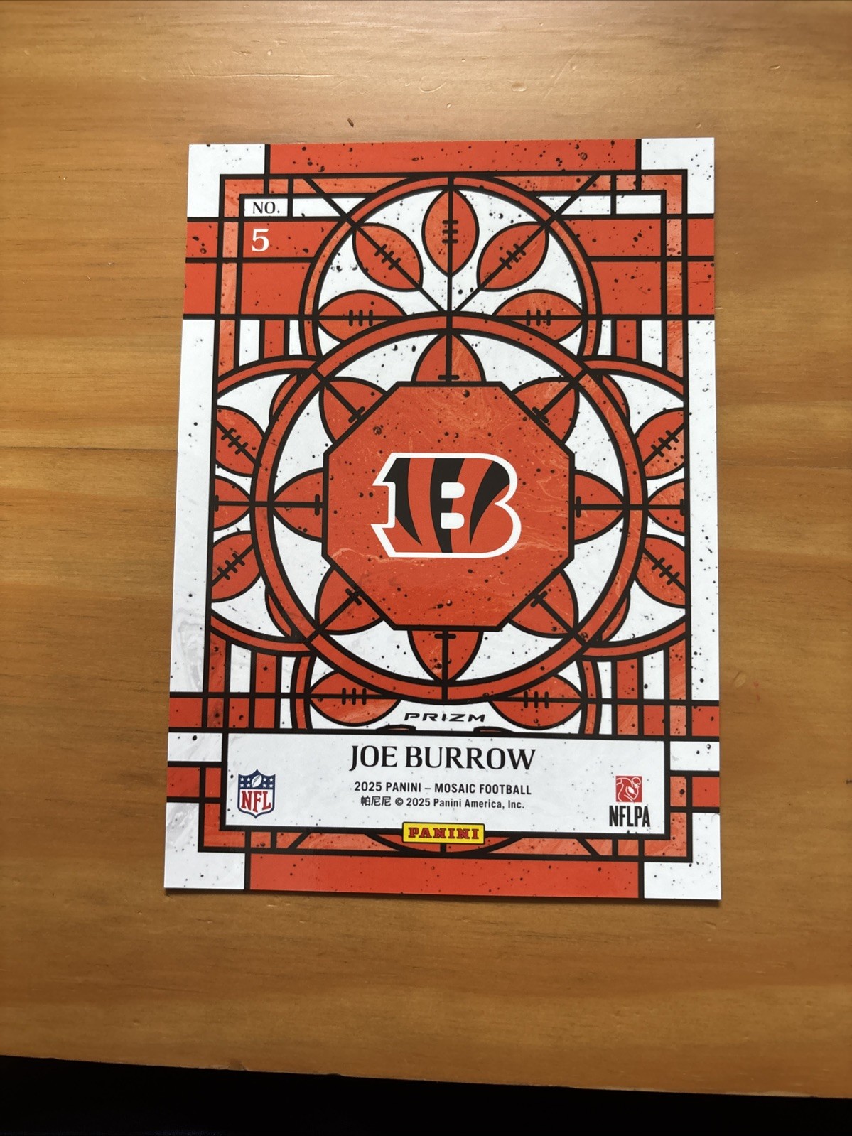 2025 Panini Mosaic #5 Joe Burrow Stained Glass Oversized Jumbo