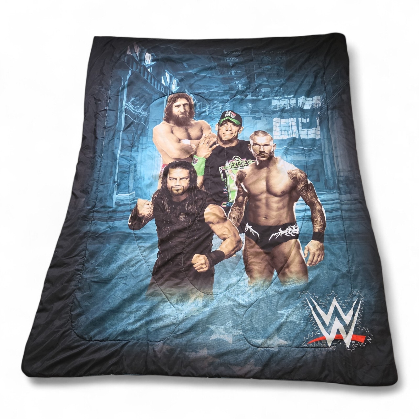 WWE 2015 Reversible Comforter Blanket 84×62″ John Cena Roman Reigns Randy Orton