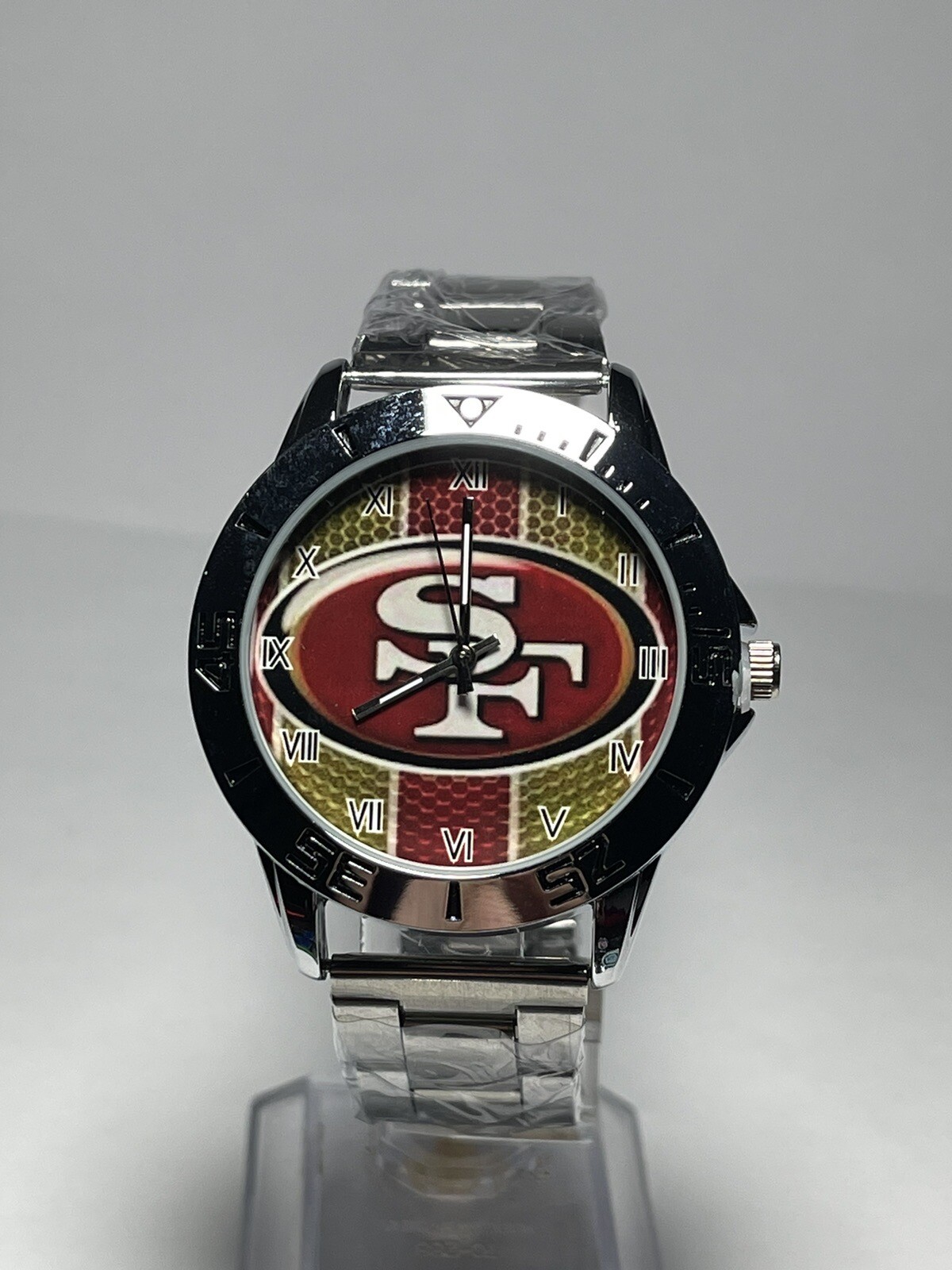 San Francisco 49ers Football Team Logo Men’s Stainless-Steel Silver Watch NEW