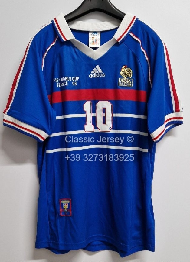 Jersey shirt FRANCE World Cup France 1998 ZINEDINE ZIDANE 10 ZIZOU