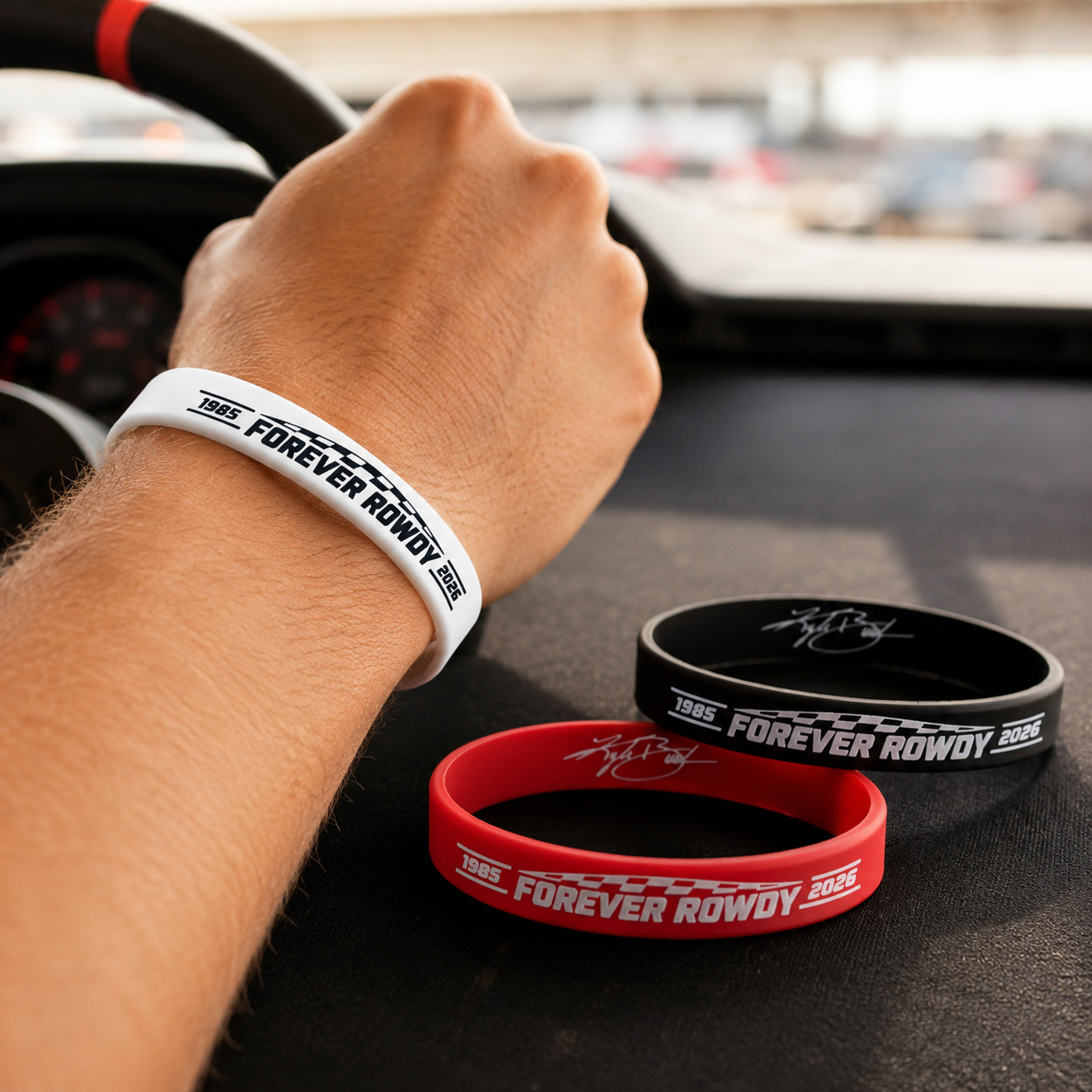 2 Pack!! Kyle Busch Memorial Bracelet Forever Rowdy Silicone Wristband