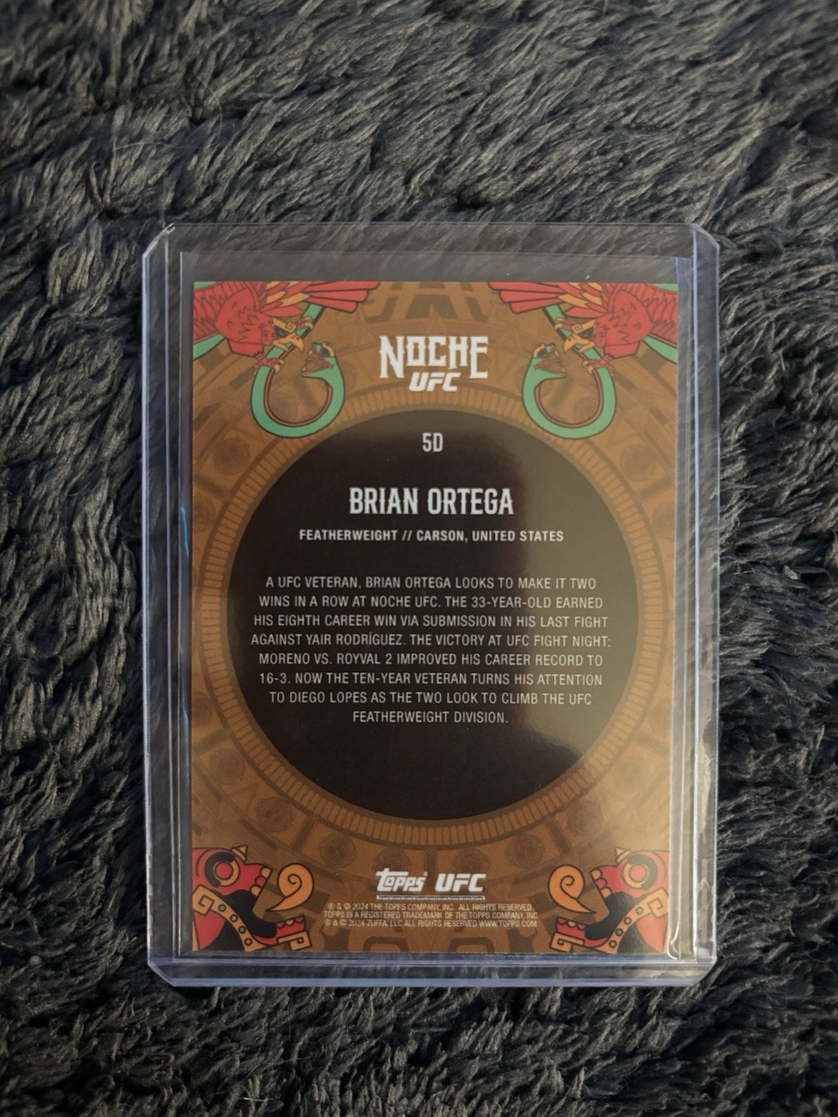 2024 Topps UFC Noche – Brian Ortega #5D Green /99