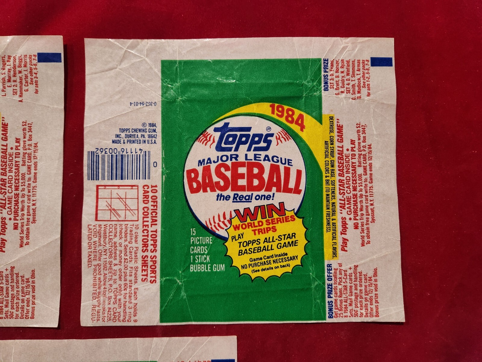 ⚾3 Set / Lot 1984 TOPPS Baseball Wax Pack WRAPPERS 4.2⚾ Mattingly RC Rookie Year