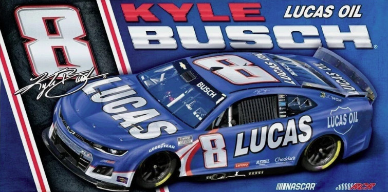 Kyle Busch Nascar Lucas Oil #18 #8 3×5 Ft Flag Banner