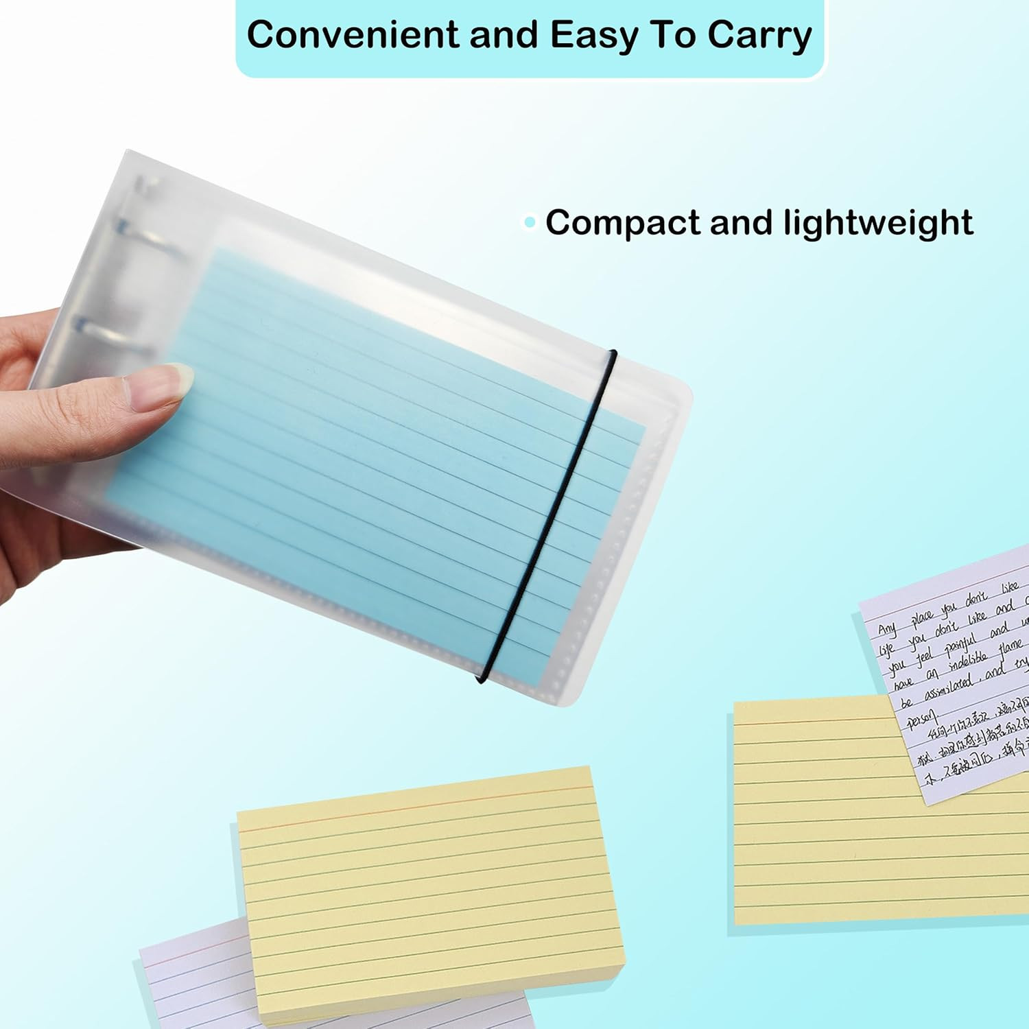 3X5 Index Card Binder with 40 Card Sleeves, Index Card Organizer for Flash Cards