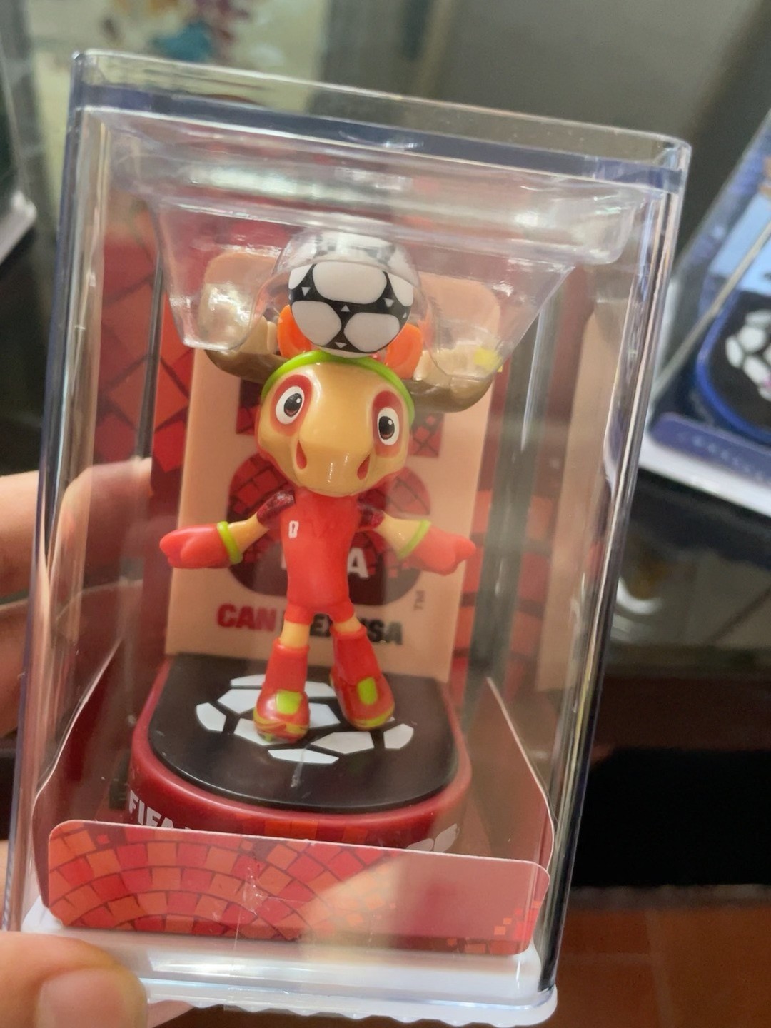 official FIFA World Cup 2026 mascots (Maple, Zayu, and Clutch) figure display