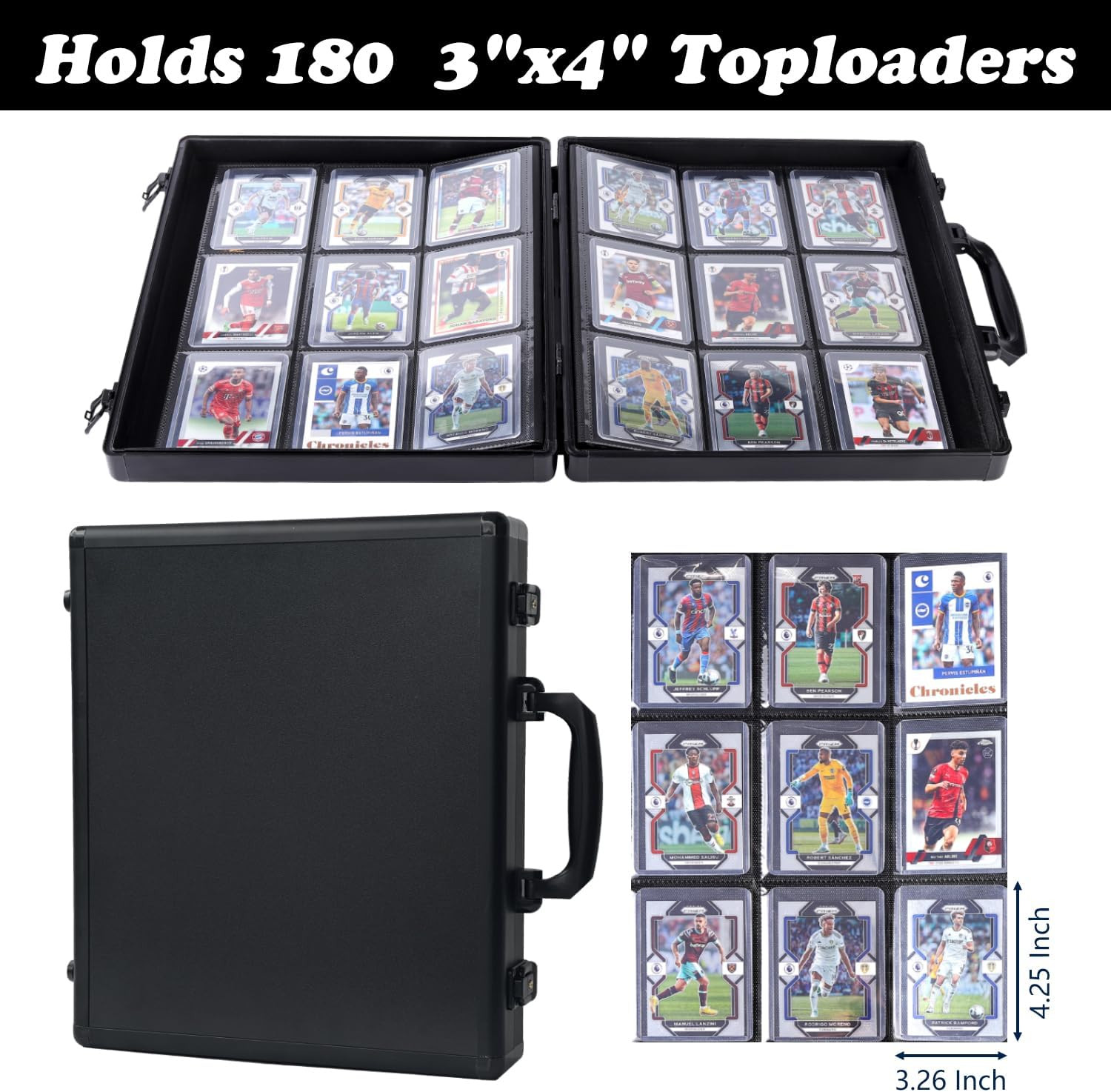 Toploader Binder for Trading Cards, Hard Cases, Holds 216 Toploaders, 9 Pocket S