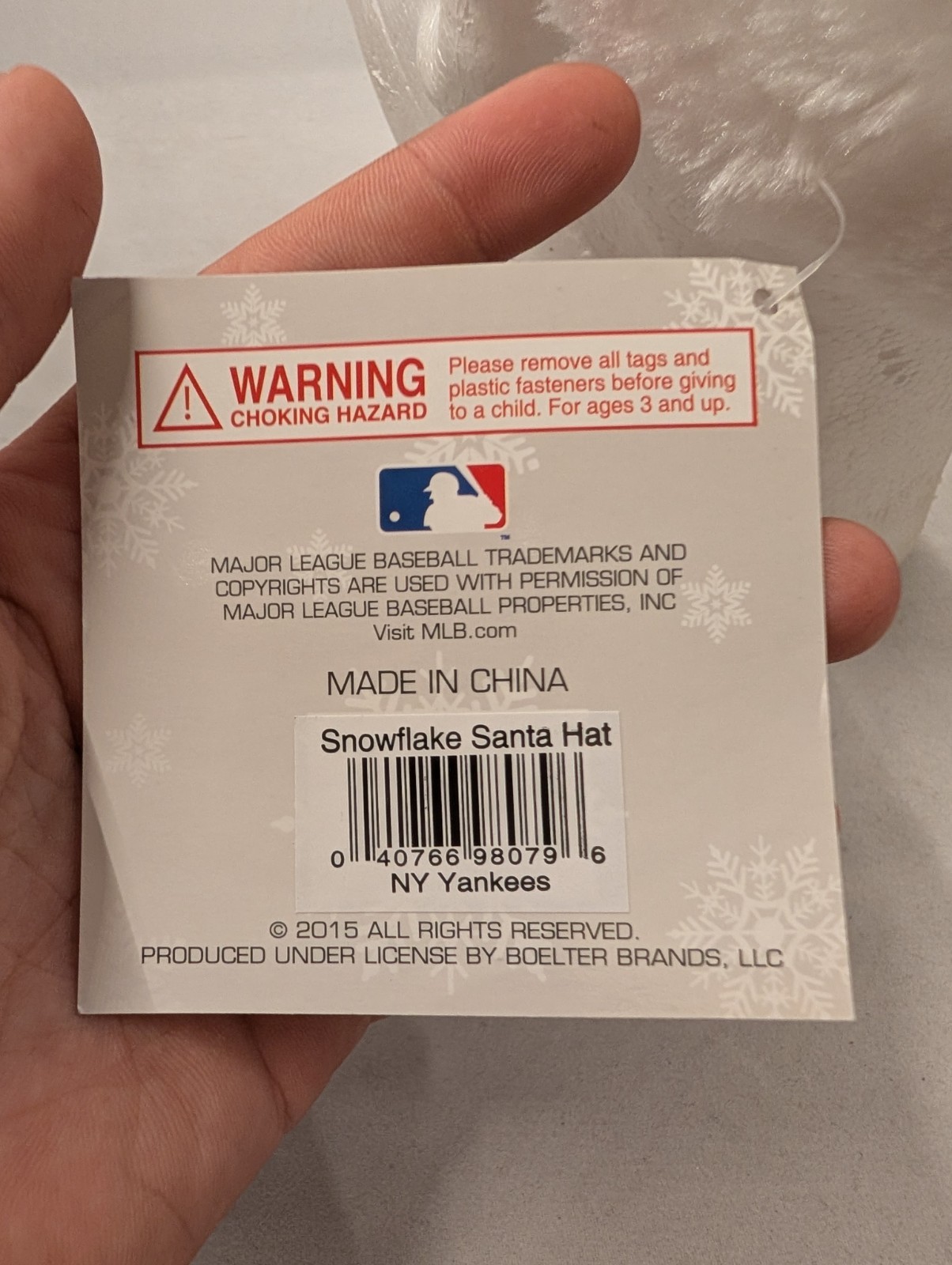 New York Yankees MLB Snowflake Santa Hat Topperscot Sports Collectors Series NWT