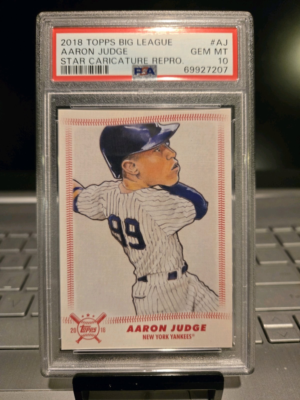 2018 Topps Big League Aaron Judge Star Caricature Repro. #AJ Gem Mt. 10 ” POP-16