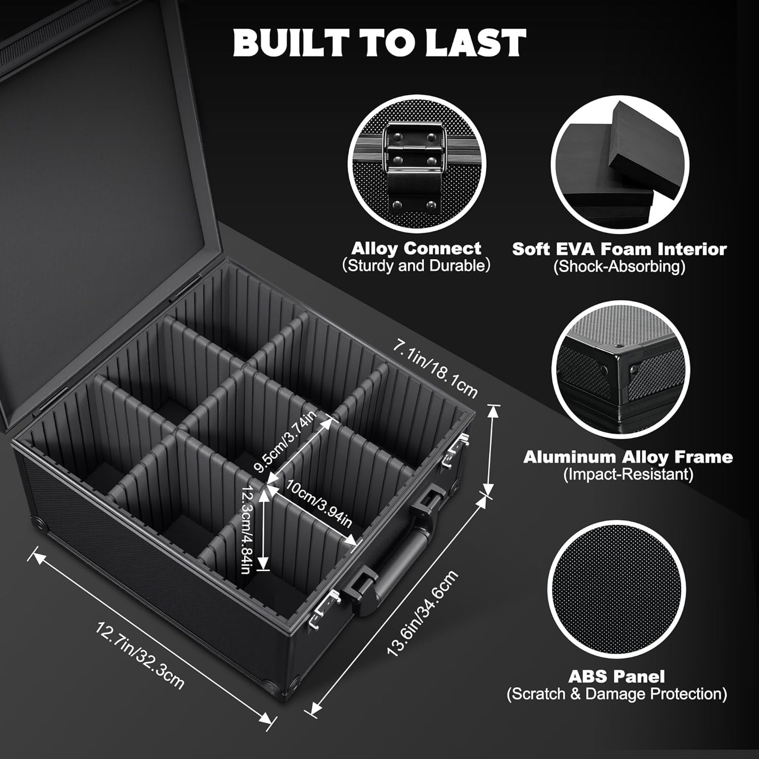 Graded Card Storage Box, TSA Lock, Holds 140+ Cards
