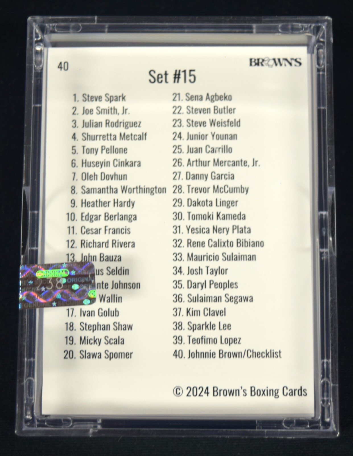 2024 Brown’s Boxing Complete Set #1-40 Factory Sealed LE /2500