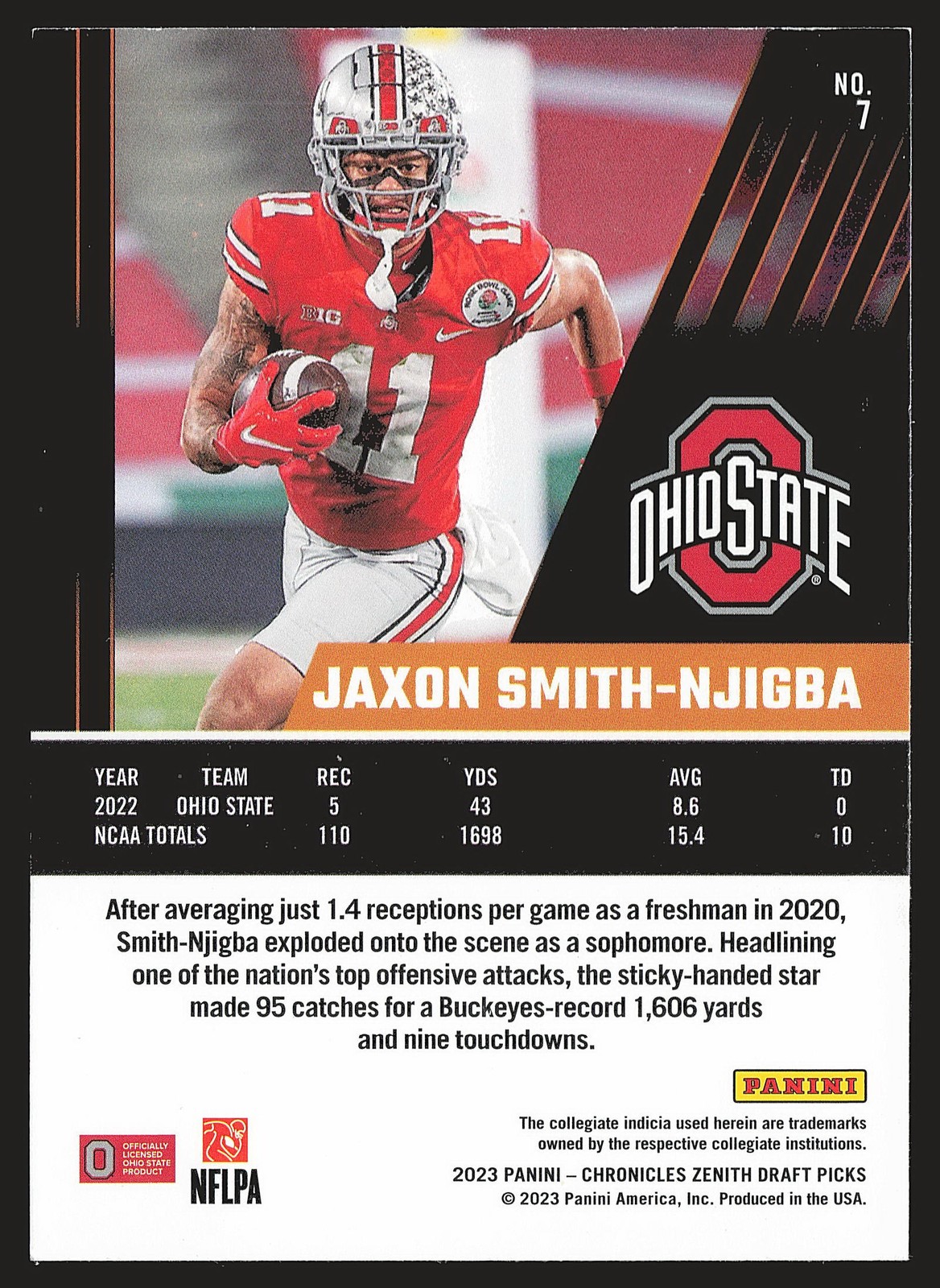 2023 Panini Chronicles Draft Picks #7 Jaxon Smith-Njigba Zenith