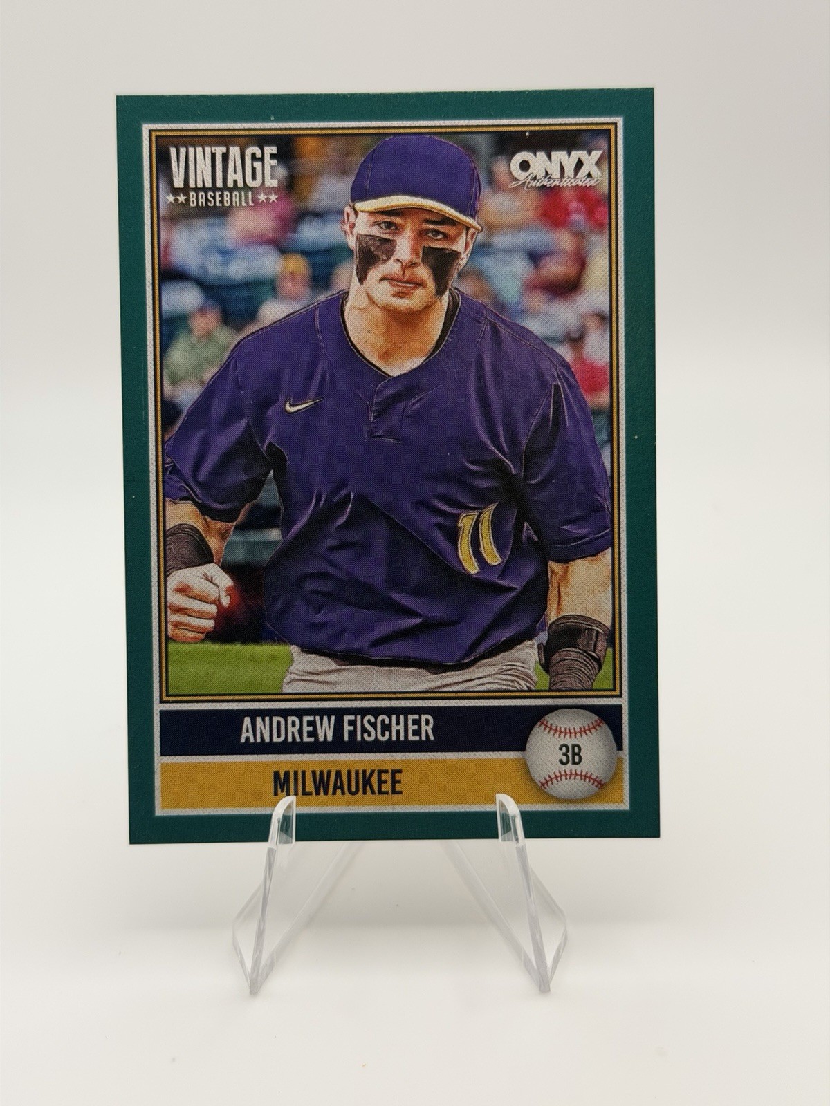 2026 Onyx Vintage Andrew Fischer Dark Green Border /100 OV-ANFI Brewers Prospect