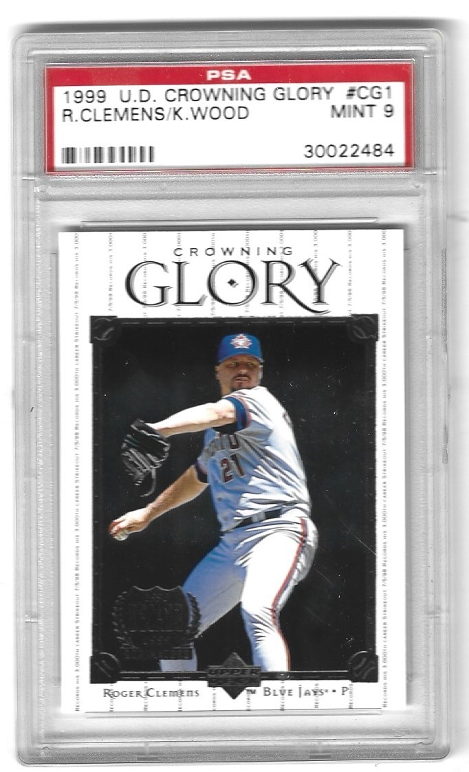 1999 Upper Deck Crowning Glory Roger Clemens Kerry Wood CG1 PSA9