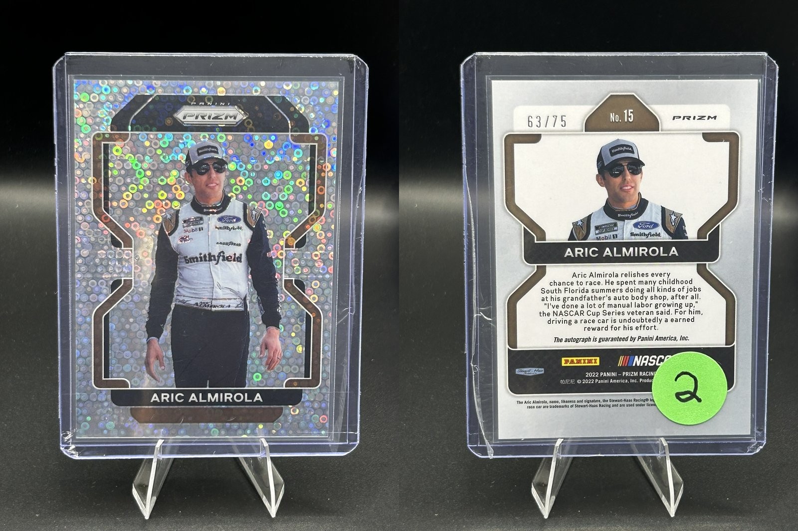 2022 Panini Prizm Racing ARIC ALMIROLA #15 NM Disco Prizm Stewart-Haas Racing
