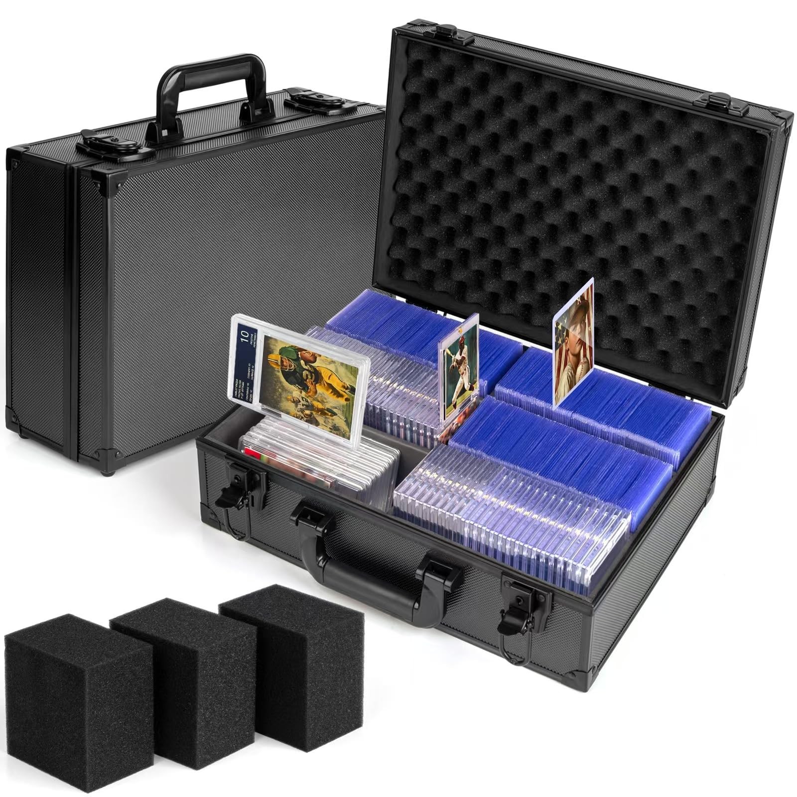 Top Loader Case, Trading Card Storage Box with Key Lock for Sports Cards, Tra…