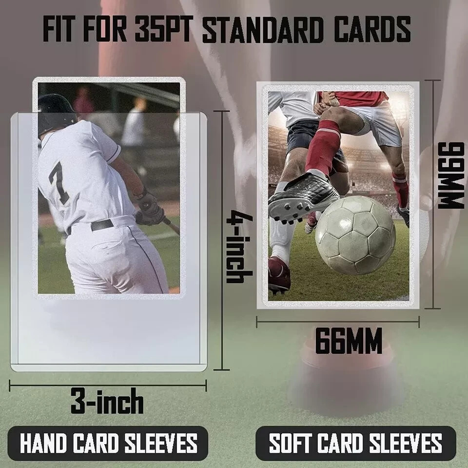 Trading Card Sleeves Hard Plastic Clear Case Holder 200 Baseball Cards Topload!!