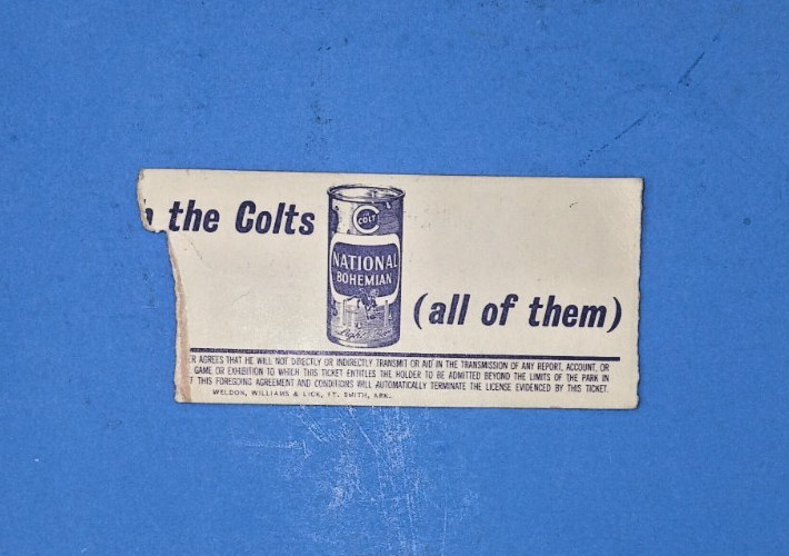 November 3, 1963 – BALTIMORE COLTS TICKET STUB vs Chicago Bears – NICE!