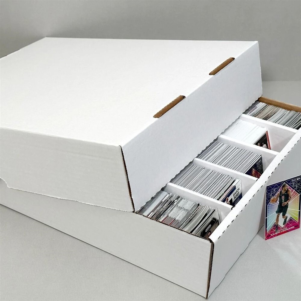 Lot of 5 BCW Cardboard Full Lid 5000 Count Trading Card 5-Row Storage Boxes