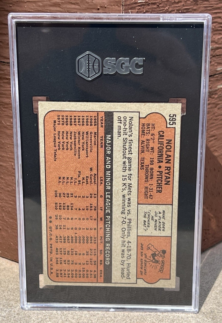 1972 Topps #595 Nolan Ryan SGC 5.5 – California Angels HOF!