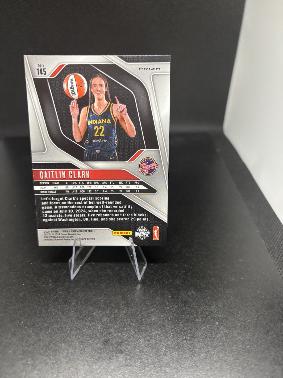 2024 Panini Prizm WNBA Caitlin Clark #145 Logo Prizm SSP RC