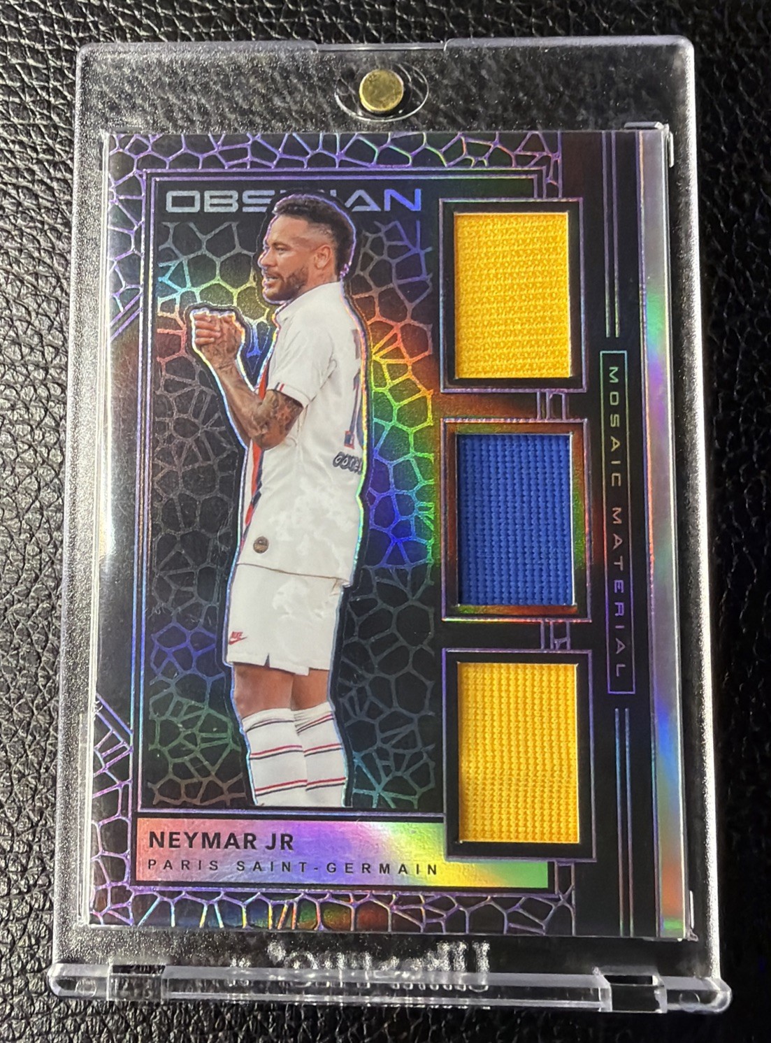 2019-20 Panini Obsidian Mosaic Materials Purple Triple /75 Neymar PSG #MM-NJR