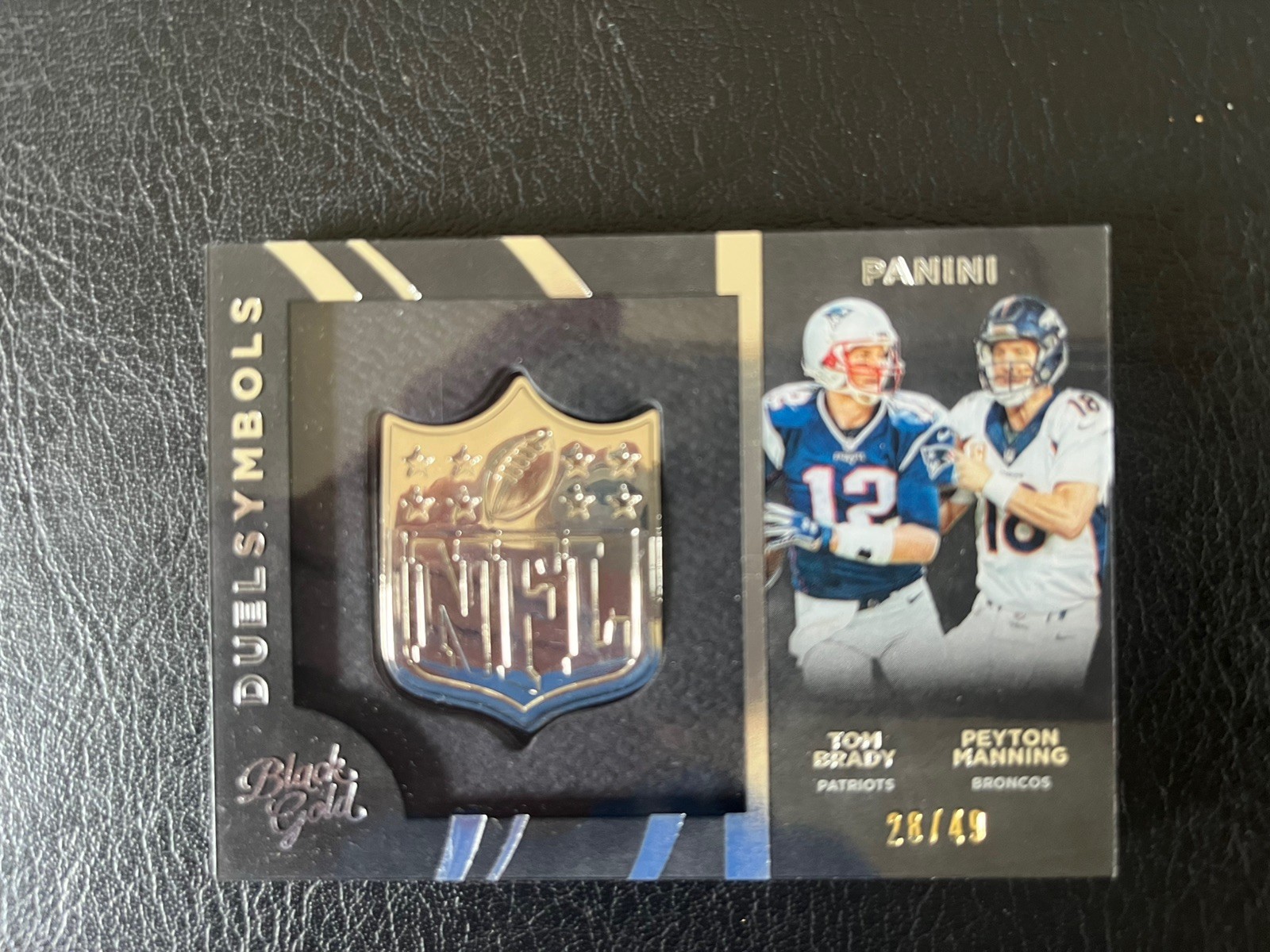 2015 Panini Black Gold Duel Symbols Tom Brady Peyton Manning 28/49