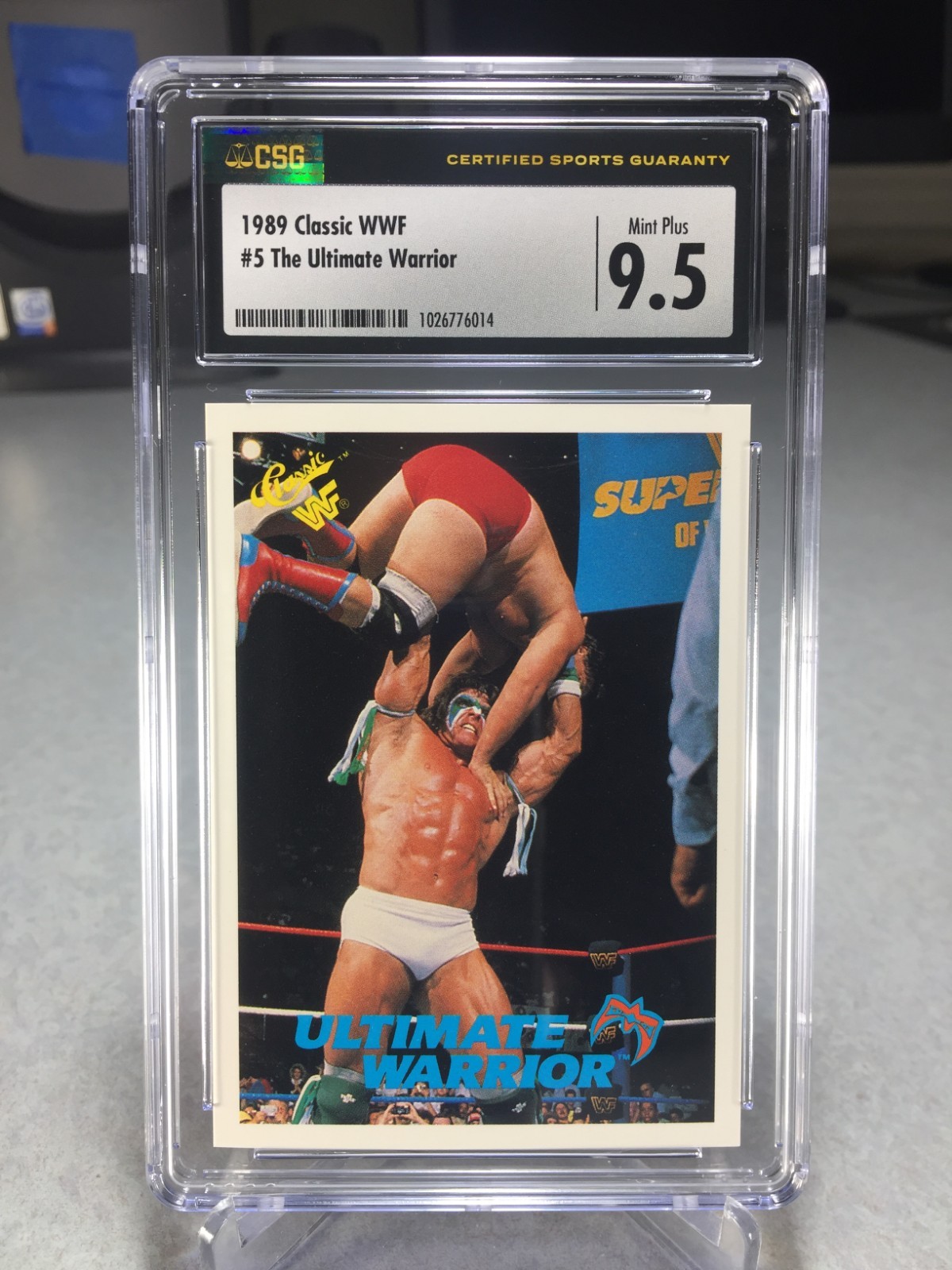 1990 Classic WWF The Ultimate Warrior #5 – CSG 9.5 **Wrong Year Listed On Slab