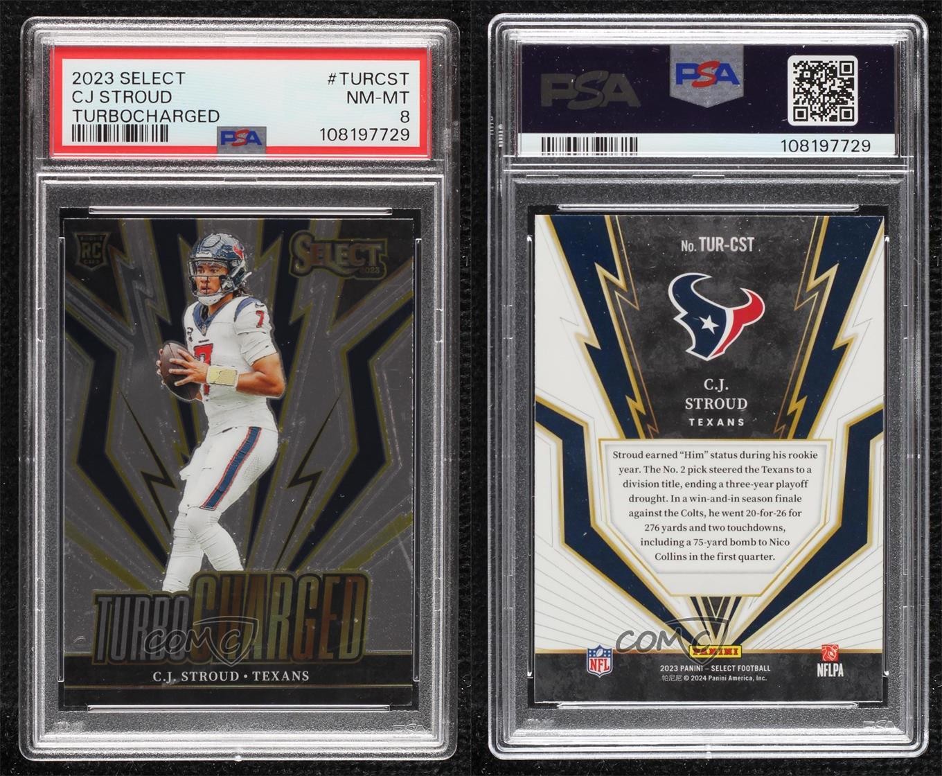 2023 Panini Select Turbocharged CJ Stroud #TUR-CST Rookie RC 1la9