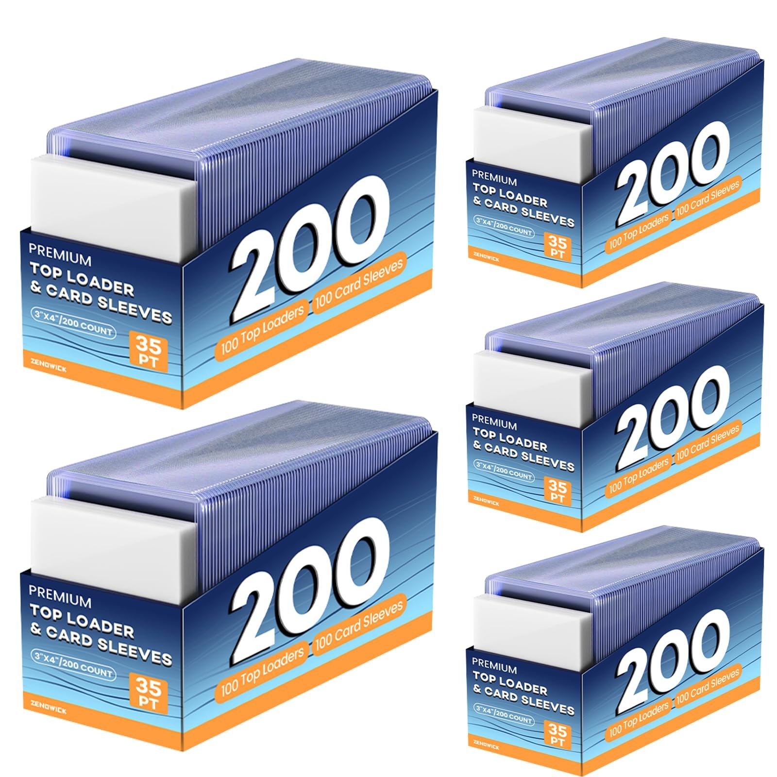 Trading Card Sleeves 1000 Pack Toploaders and Penny Sleeves Set