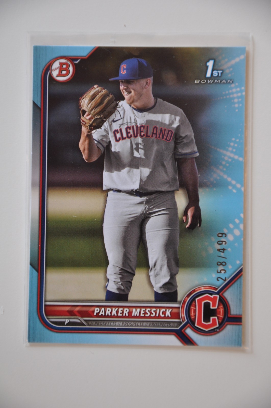 2022 Bowman Draft Parker Messick #BD-71 Sky Blue Paper /499 Guardians