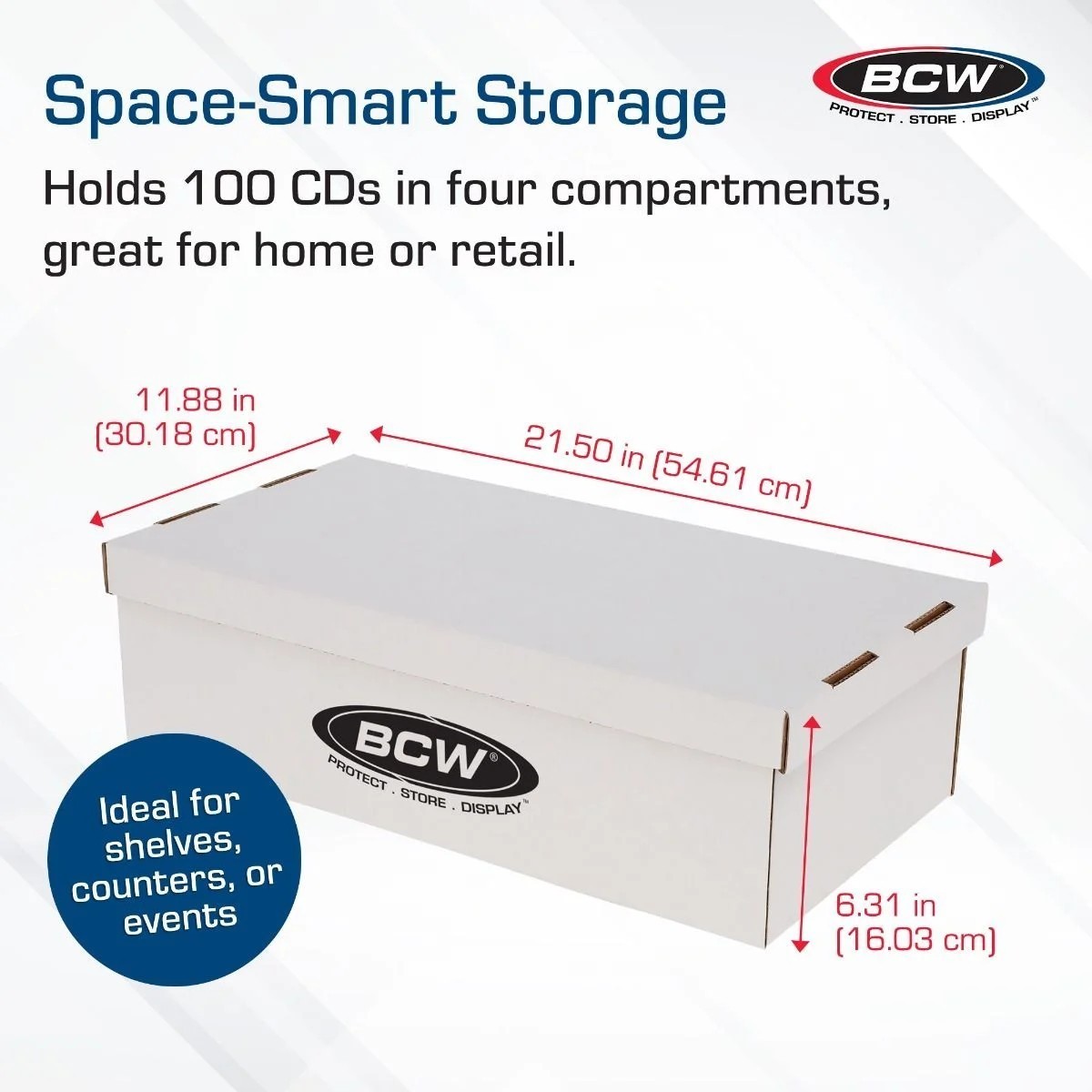 (5x) BCW CD Storage Box- Corrugated Cardboard Storage Box