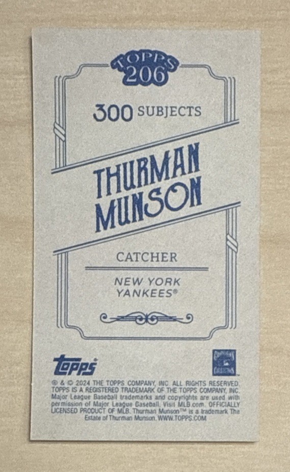THURMAN MUNSON – 2024 Topps 206 (T206) [Base] – #122 – NEW YORK YANKEES
