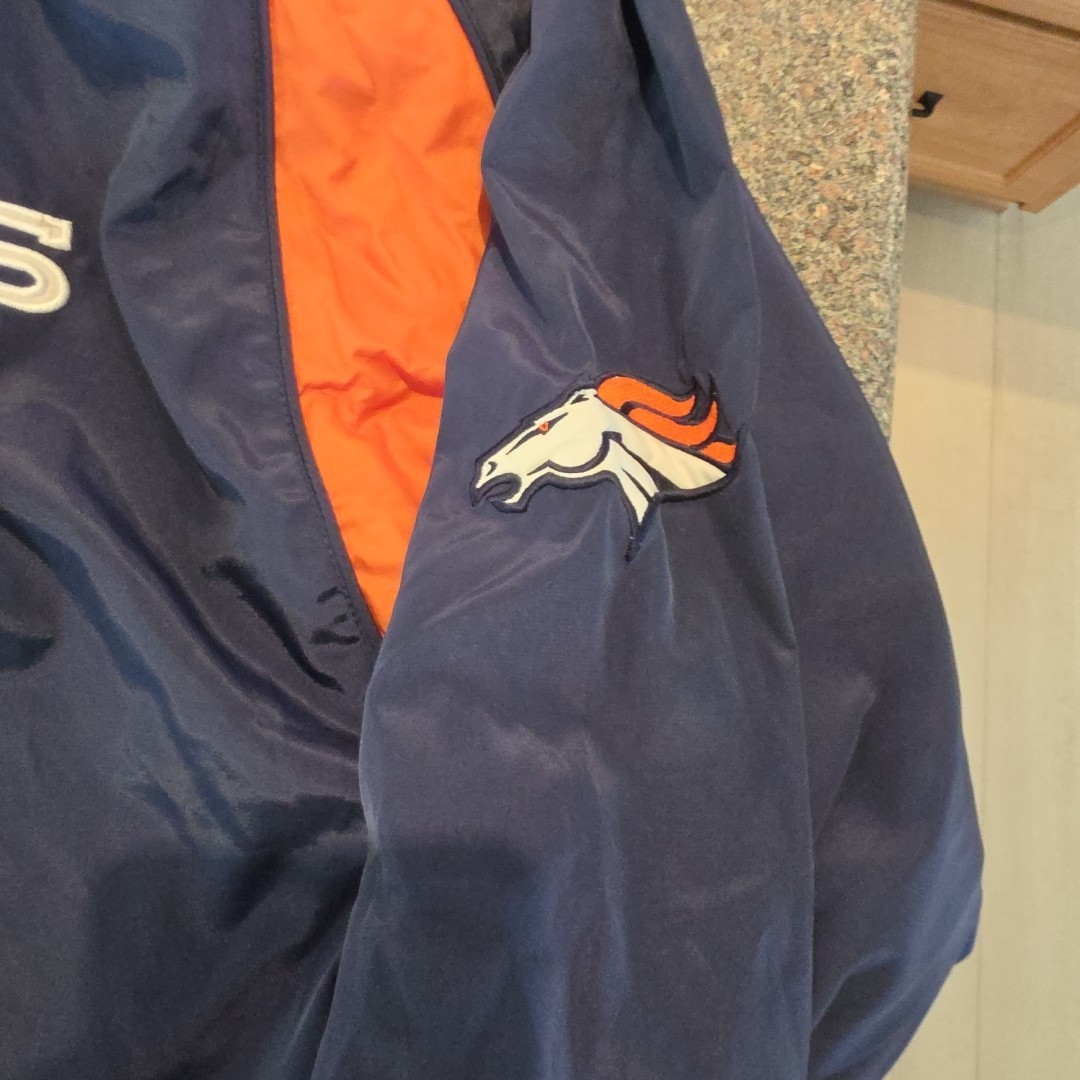 Denver Broncos Lot 5 Pcs Sz Xl+ Jersey Hoodie LS Shirt Golf Towel Windbreaker