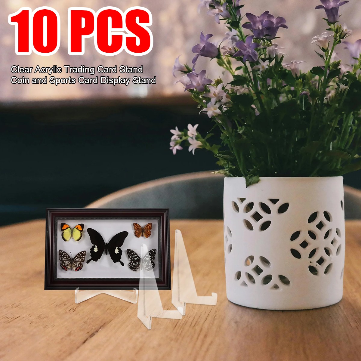 10/20PCS Clear Acrylic Trading Card Stands for Coins Sports Cards Display Holder