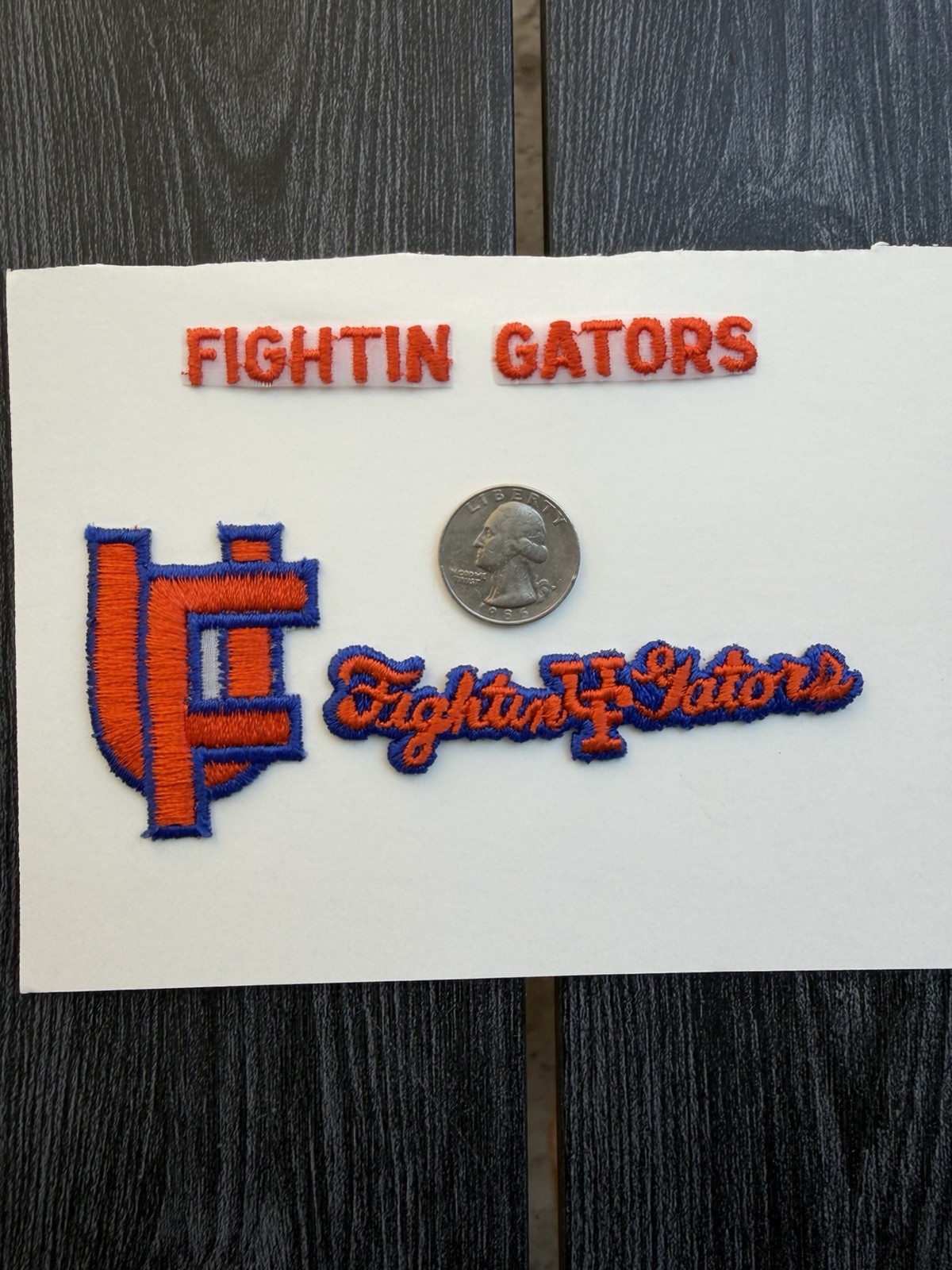University of Florida Gators Embroidered Iron-On Patches, (4). Vintage