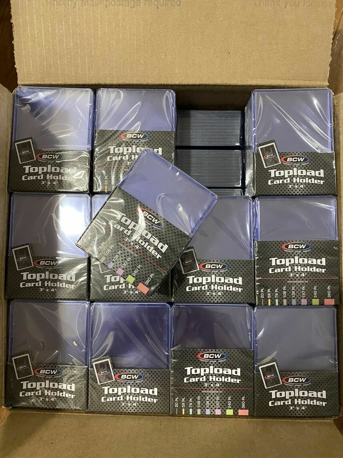 (1000) BCW 3×4 Regular Trading Card Toploaders Top Loaders Case *IN STOCK*